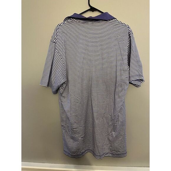 Peter Millar Purple White Stripe Polo large cotton - Picture 3 of 3
